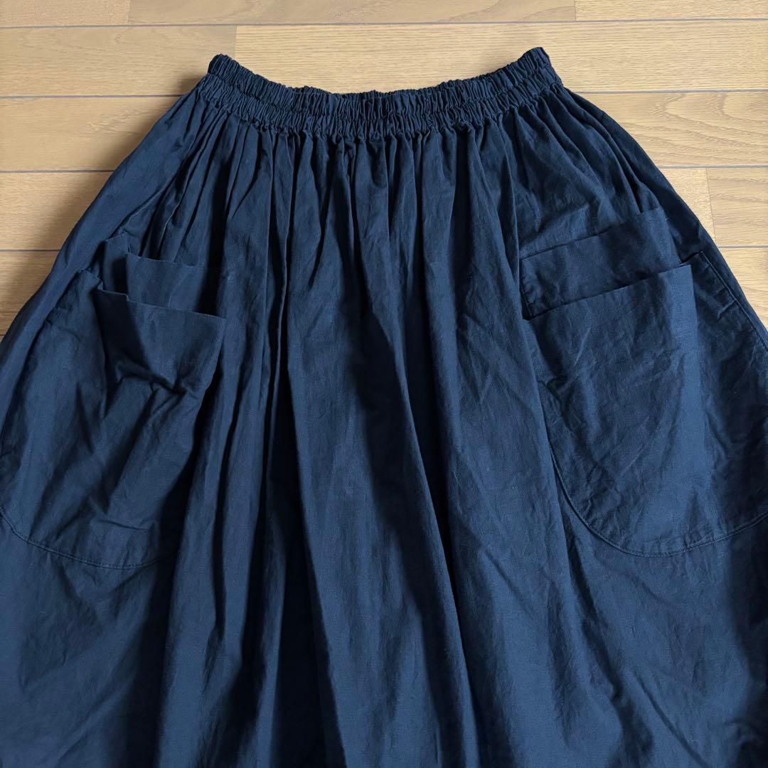 homspun バルキーシーチング ダブルポケットスカート クロ サイズM
