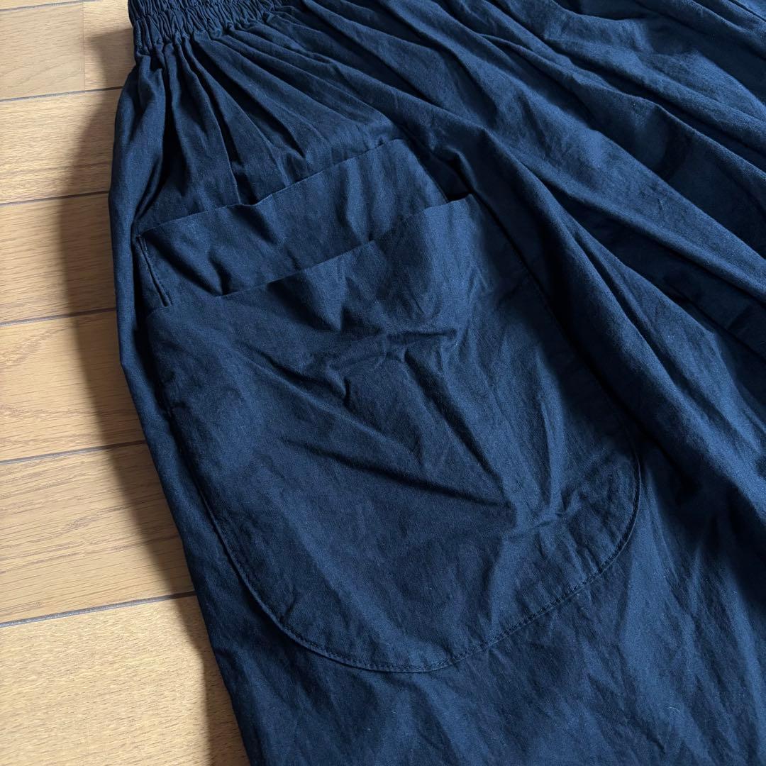 homspun バルキーシーチング ダブルポケットスカート クロ サイズM