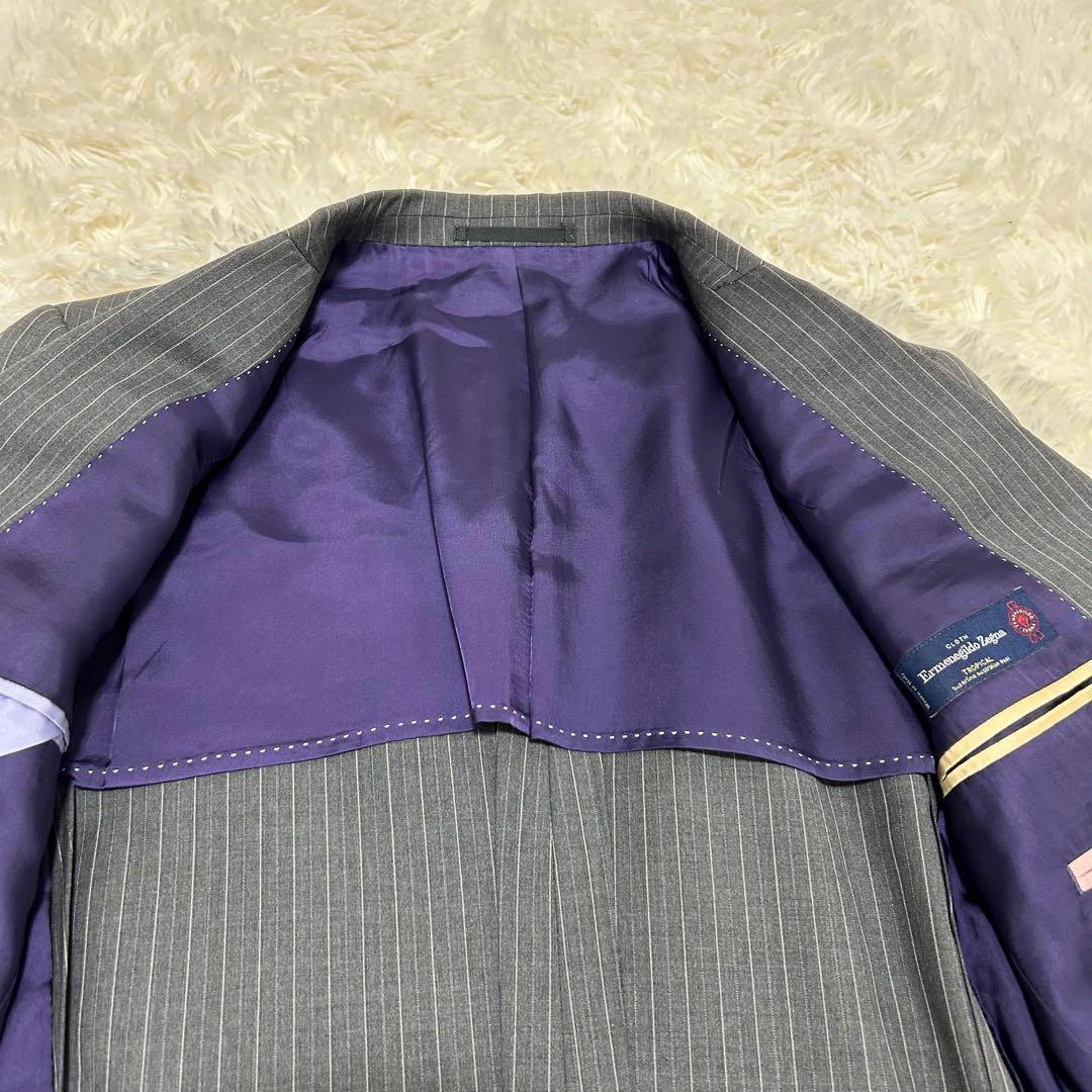 【極美品】Paul Smith ゼニア テーラードジャケット グレー ストライプ