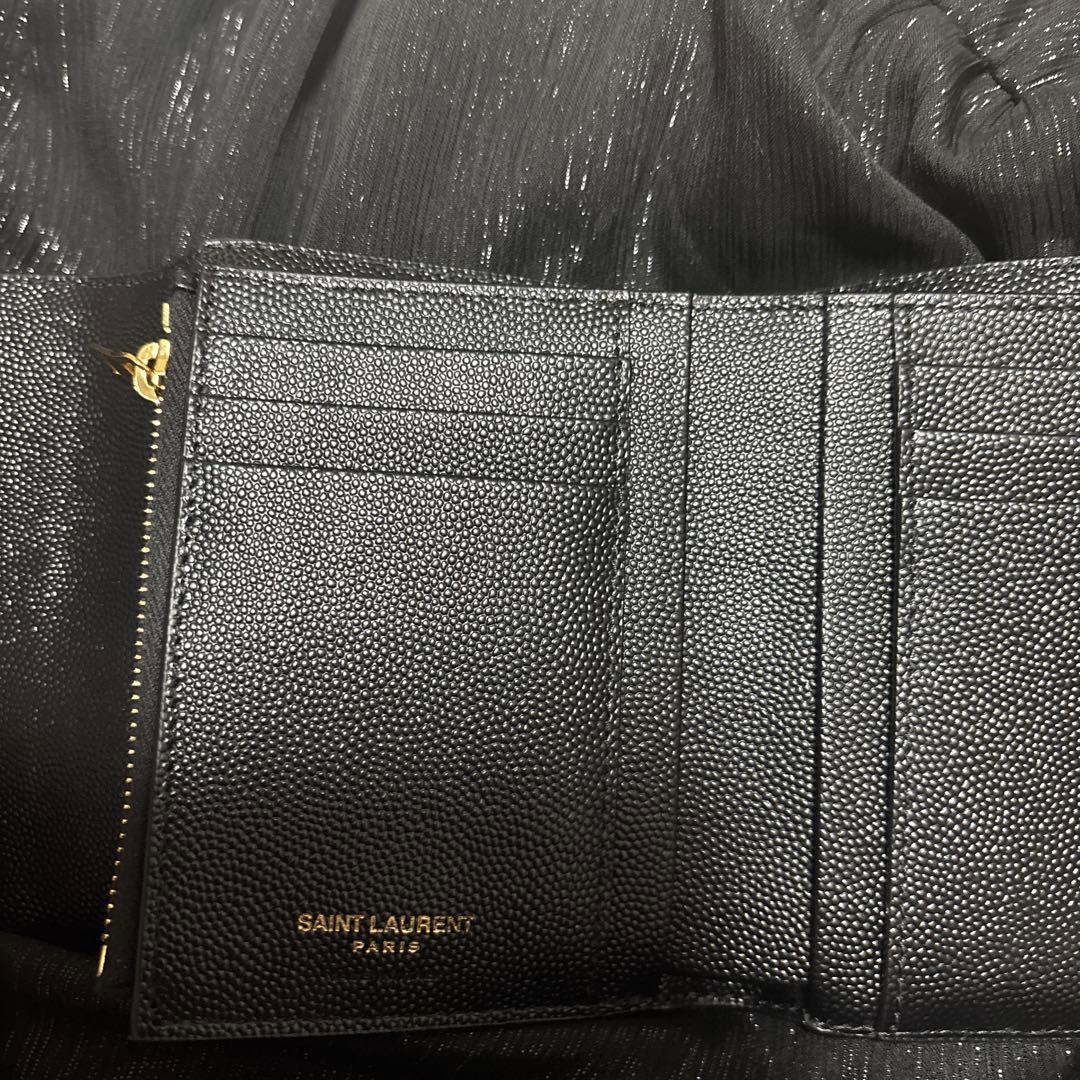K*y様 SAINT LAURENT ブラックレザー三つ折り財布