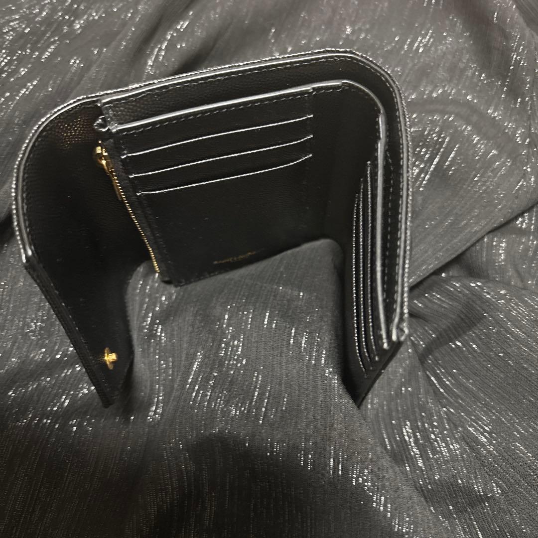 K*y様 SAINT LAURENT ブラックレザー三つ折り財布