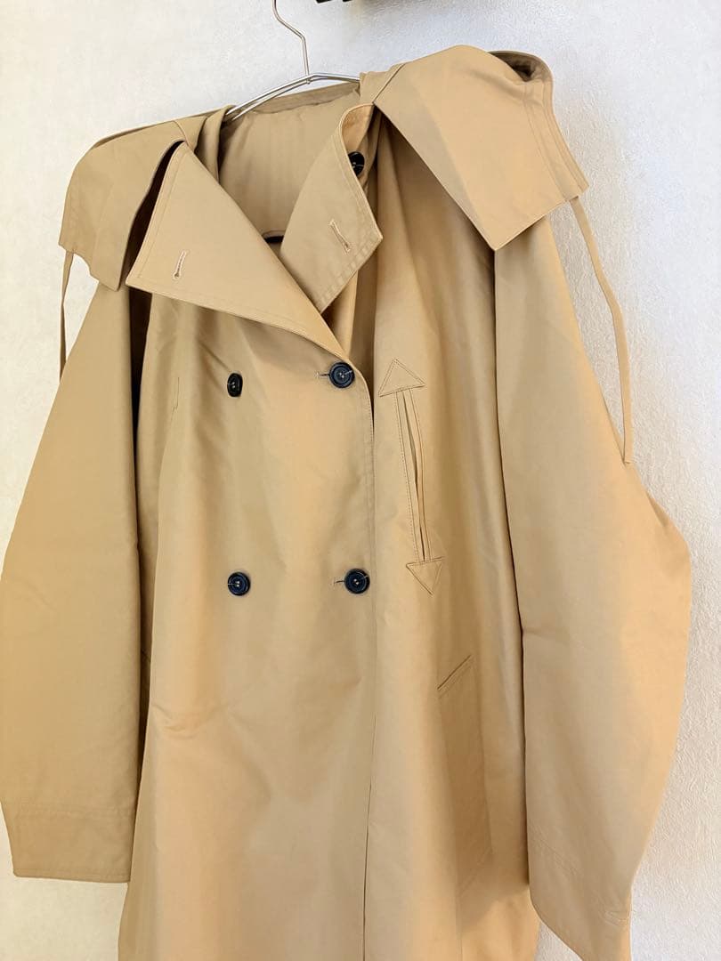 Gypsohila 名品 トレンチコート フード付き 完売品 ベージュ ポンチョ