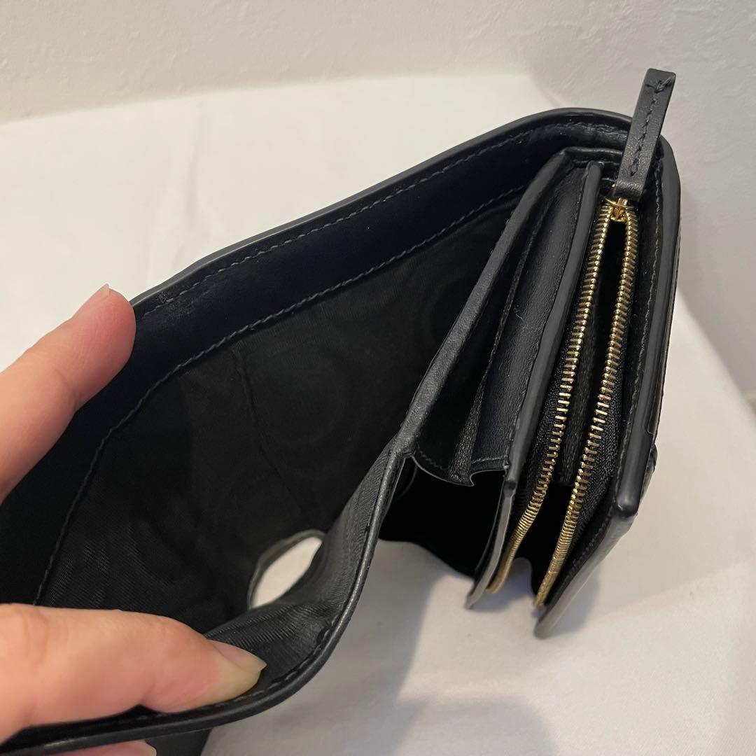 GUCCI/グッチ/三つ折り財布/ブラック/レザー/本革/コンパクト/箱・袋付き
