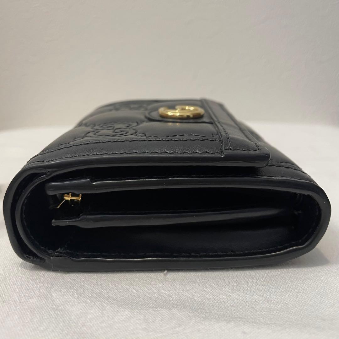 GUCCI/グッチ/三つ折り財布/ブラック/レザー/本革/コンパクト/箱・袋付き