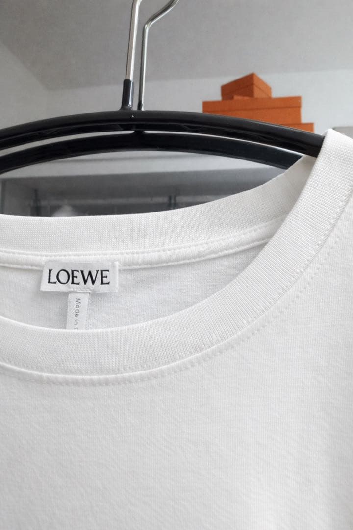 V　LOEWE ロエベ アナグラム刺繍 Tシャツ ホワイトM 半袖 メンズ