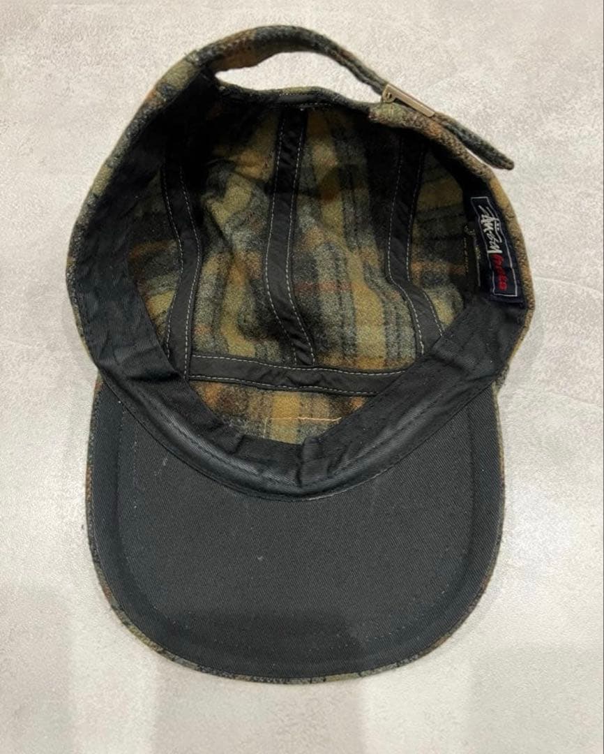 y*】様 old STUSSY ジェットキャップ チェック ウール