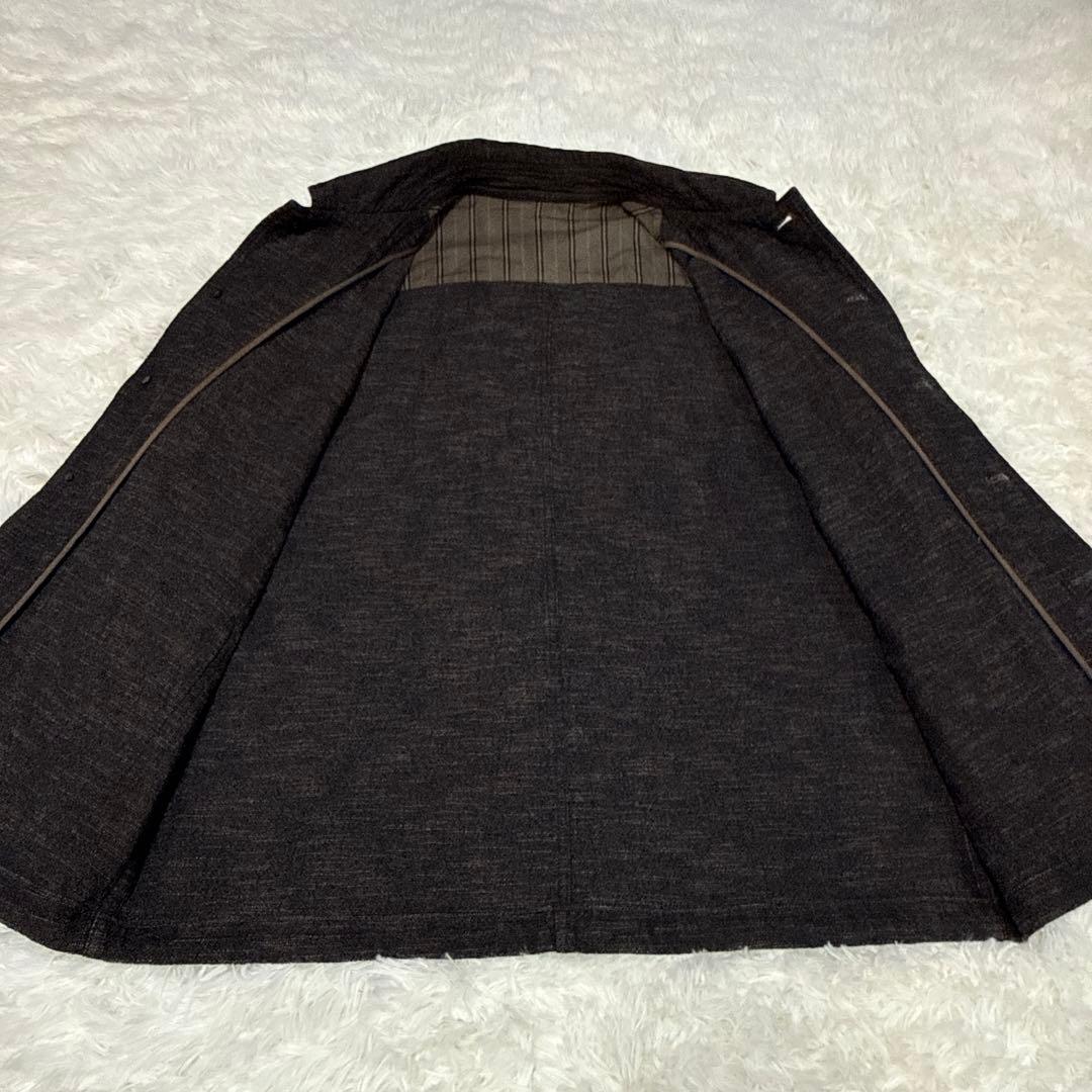 【美品】☆金井工芸 奄美大島木泥染めテーラードジャケットメンズM カバーオール
