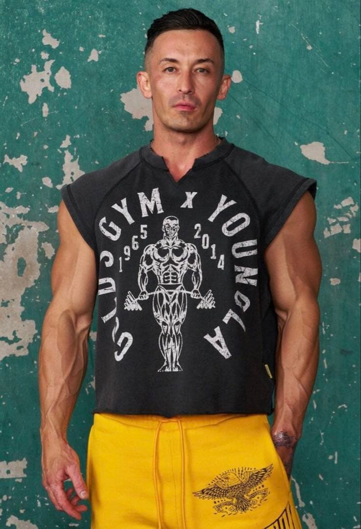 希少YOUNG LA×Golds Gym Vintage Cut Offs　L