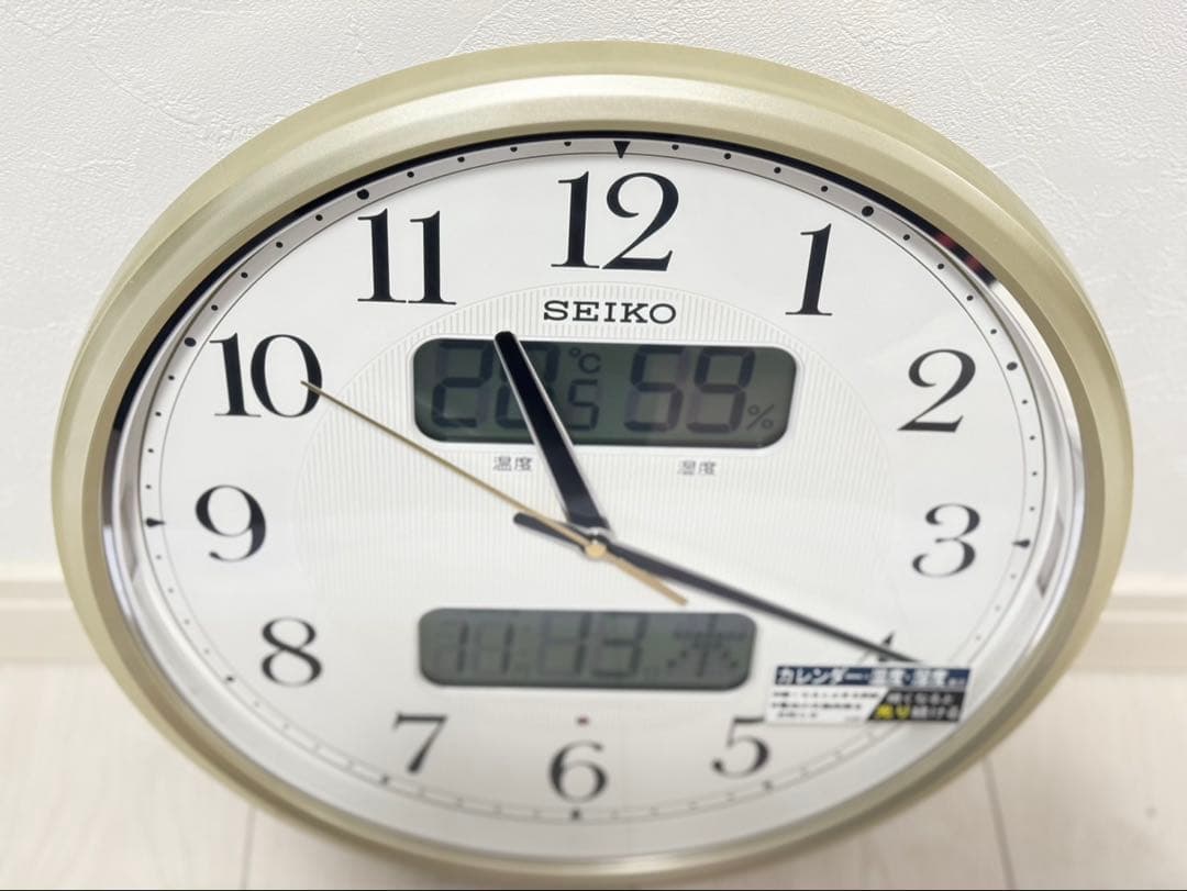 SEIKO 温湿度計付き掛時計