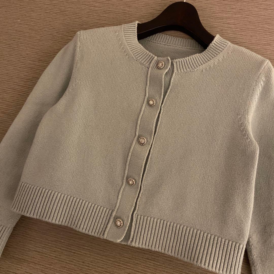 ♡美品 FOXEY 40 ニットカーディガン エトワールブリランテ アイスブルー
