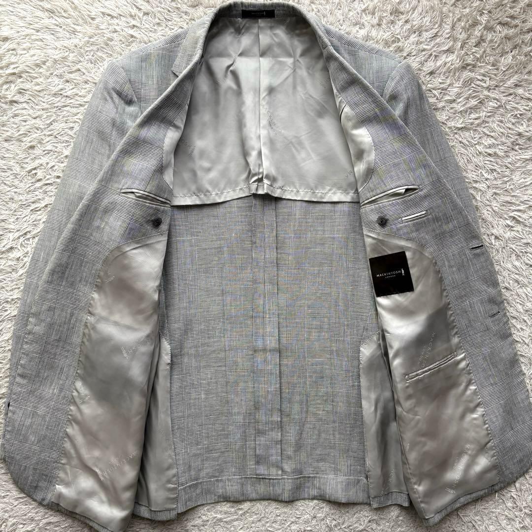 ★リネン混合★ MACKINTOSH LONDON グレンチェック 日本製 L