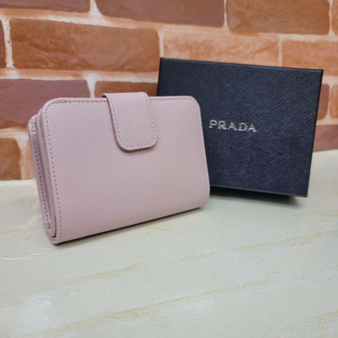 希少 新品未使用PRADA☆鑑定済☆サフィアーノ ピンクバイカラー プラダ財布