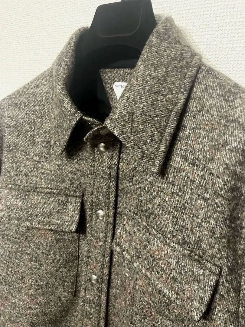 【美品】BOTTEGA VENETA ウール混紡 ブラウン系 シャツジャケット
