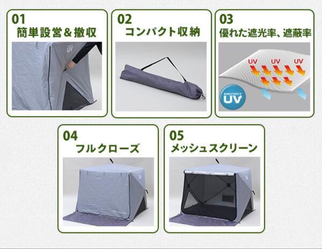 山善 傘みたいに広げるだけパッとサッとサンシェード キューブ PATC-150B