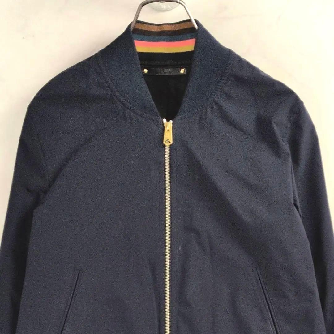 【美品✨】ポールスミス MA-1ブルゾン ストレッチ ネイビー L
