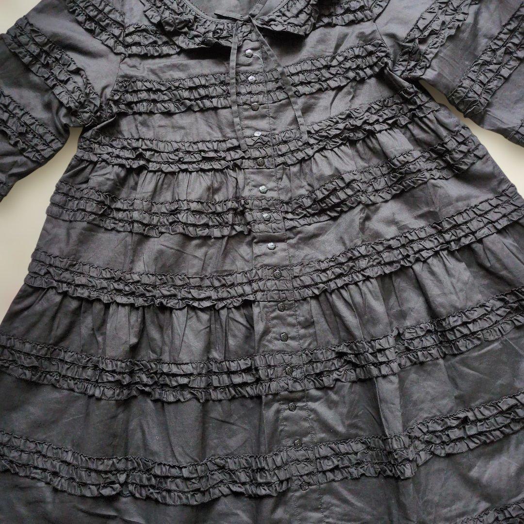 新品 ピンクハウス♥店舗限定 ピコフリルチュニックワンピース／黒