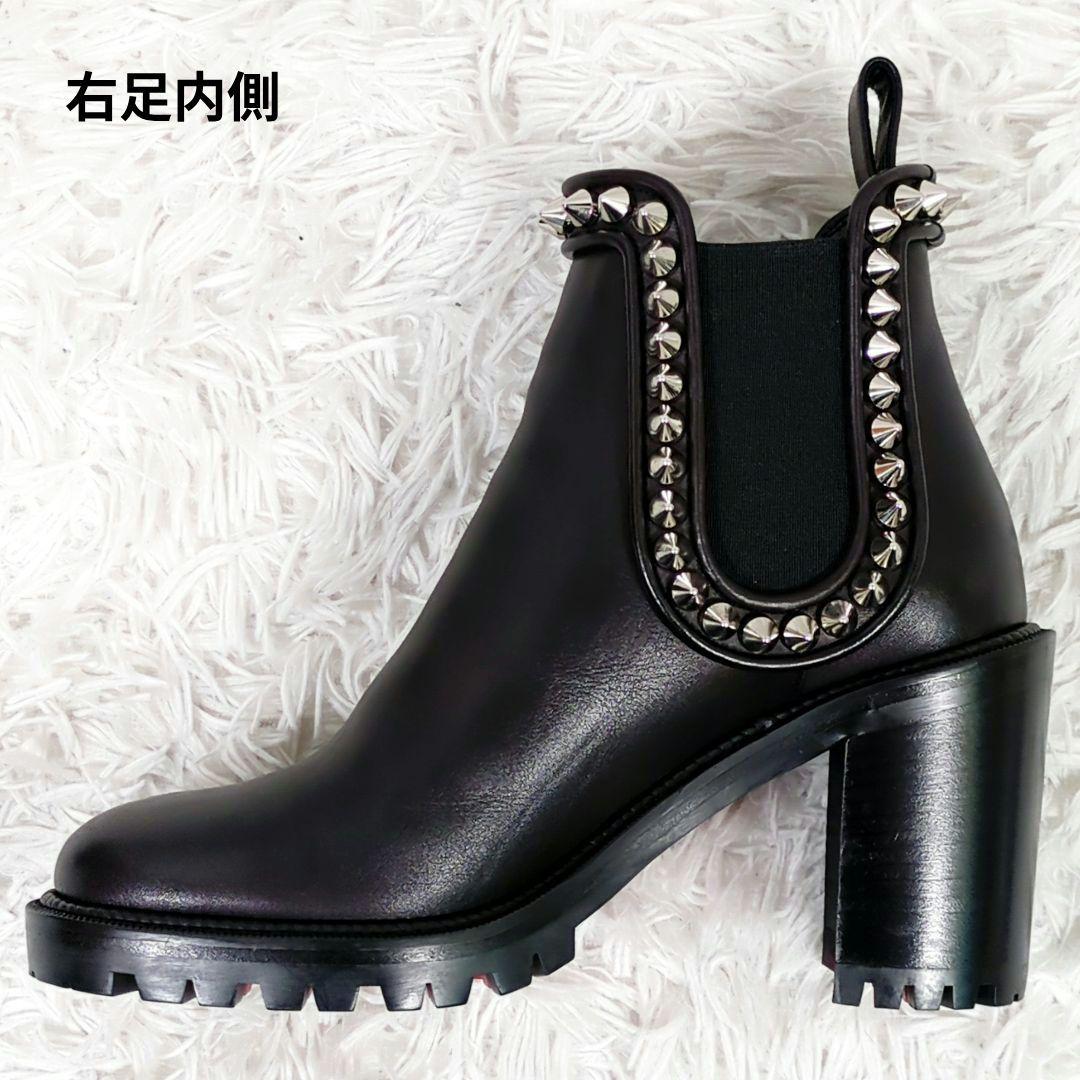 希少モデル【美品】クリスチャンルブタン スタッズ付きサイドゴアヒールブーツ 36