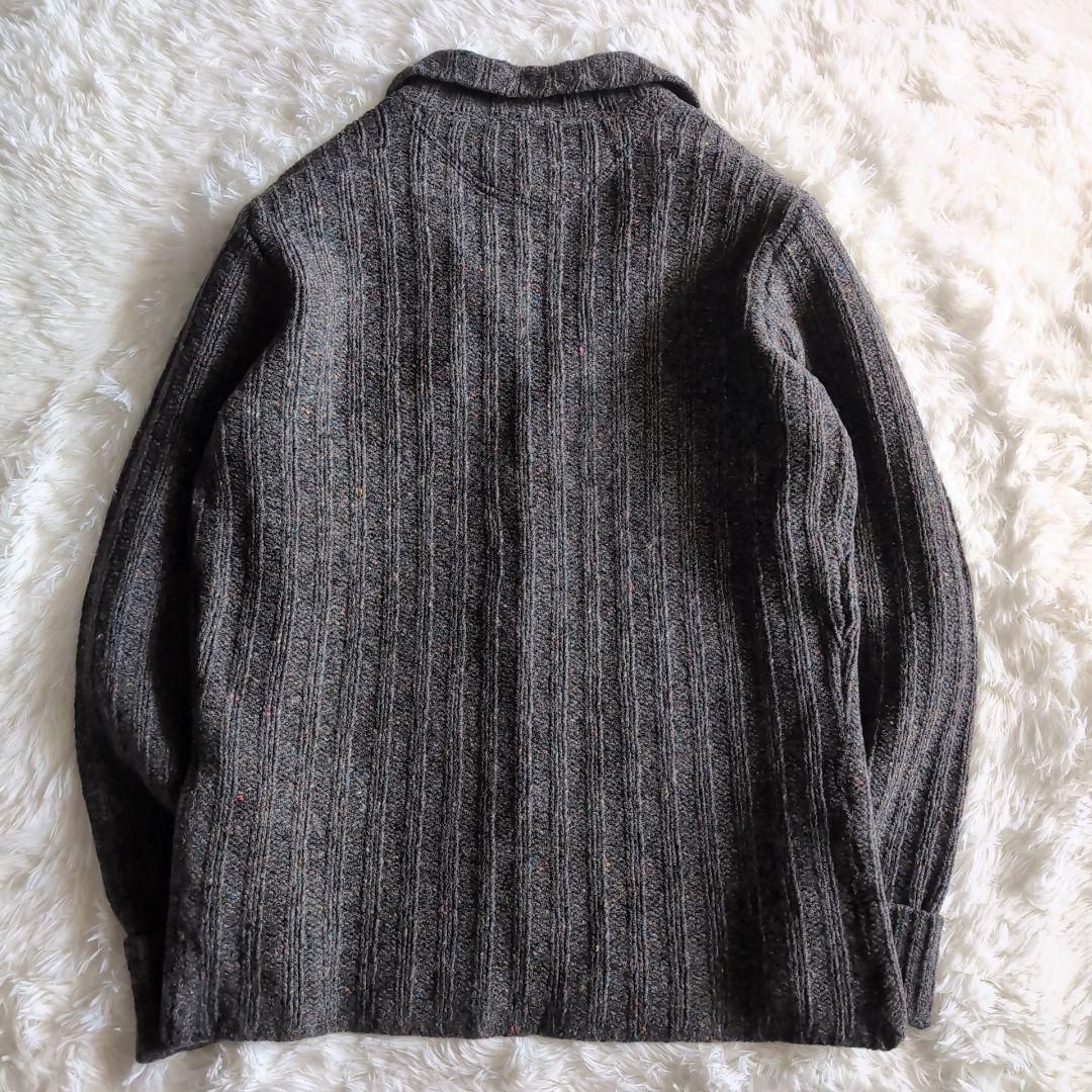 美品 ディーゼル カシミヤ混 ウール メランジ ニットジャケット L グレー