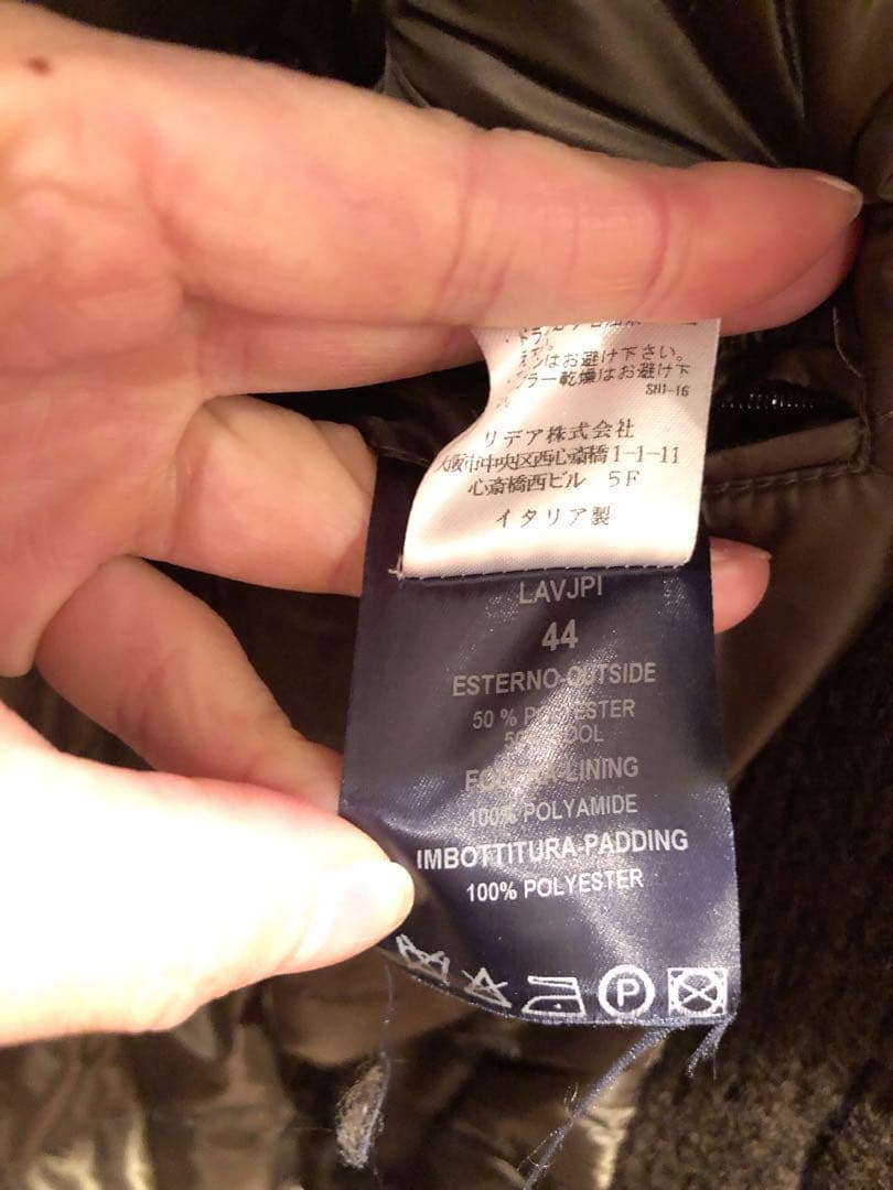 希少美品！HERNO 44 S ダッフルコート ニット　中綿　カーキ　ダウン