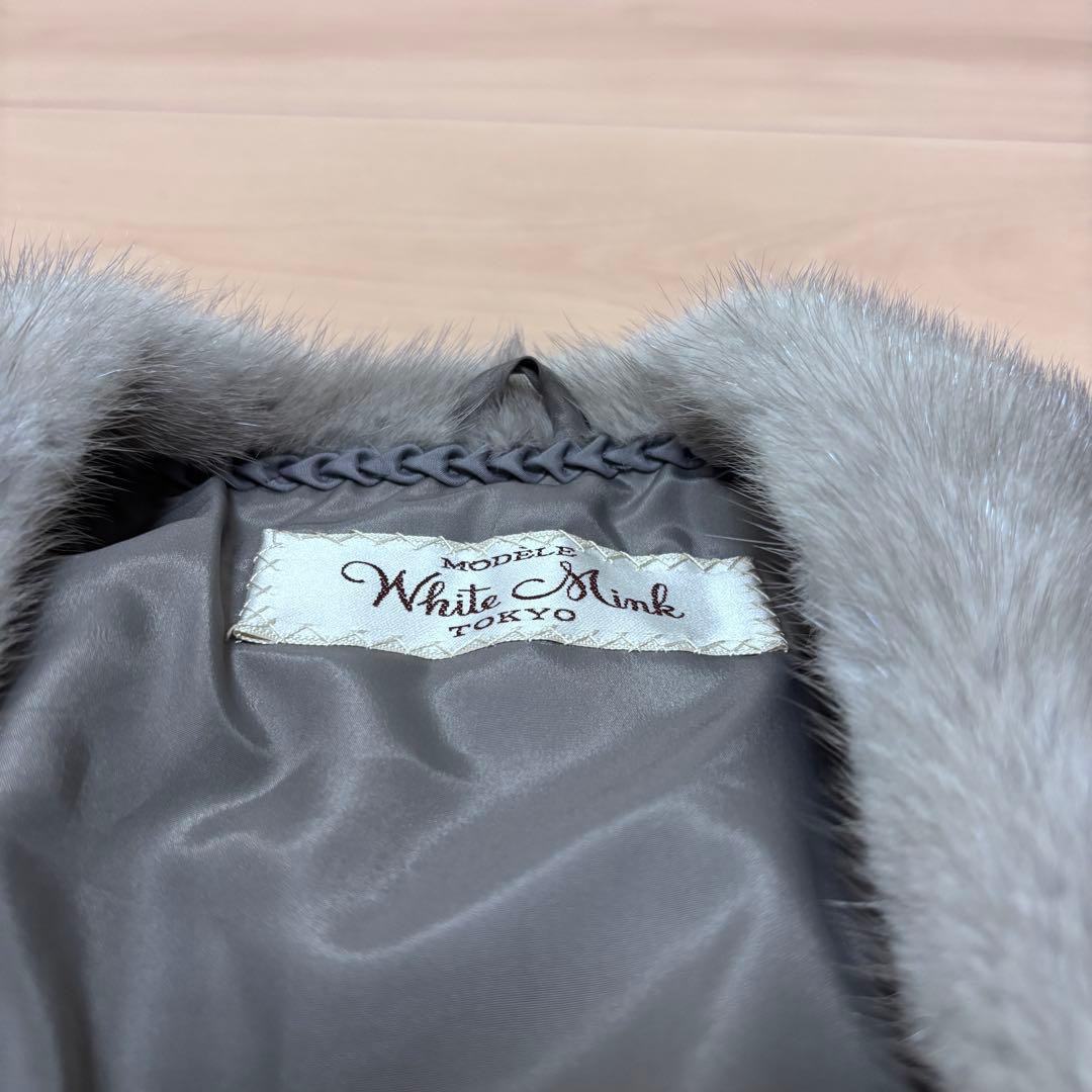 高級 White Mink TOKYO サファイアミンク リアルファー ショール