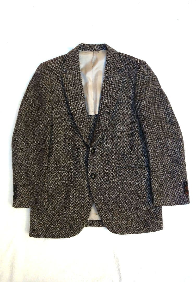 Harris Tweedジャケット 100%ウール USA製 くるみボタン