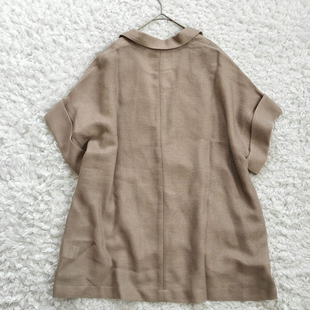 ラウンジドレス メッシュハーフスリーブジャケット ベージュ