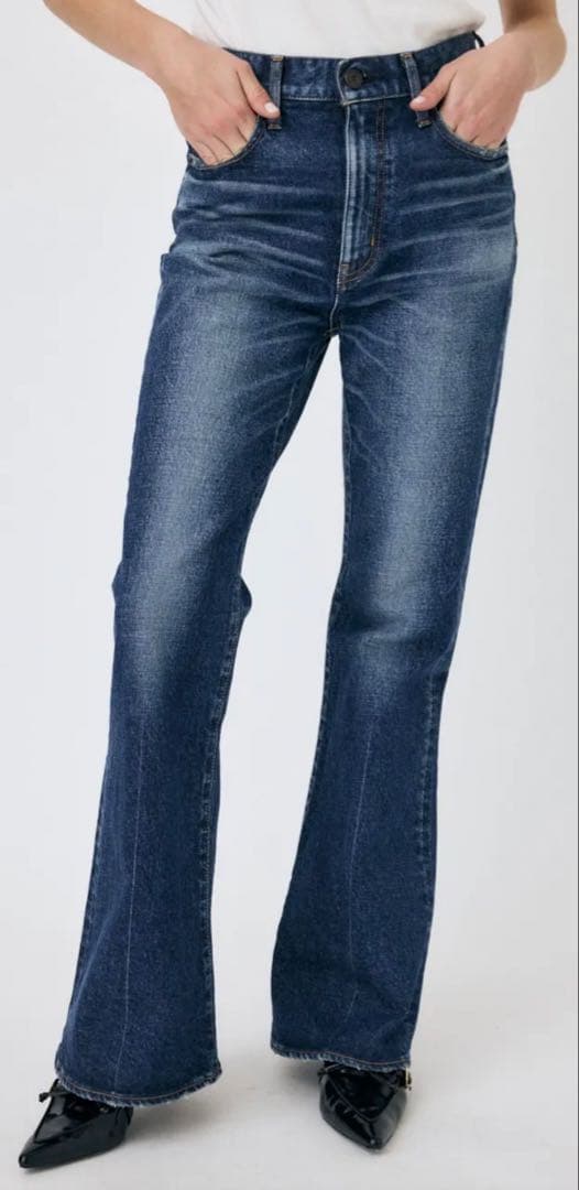 パンツ moussy MVS D/BLU FLARE 24inch