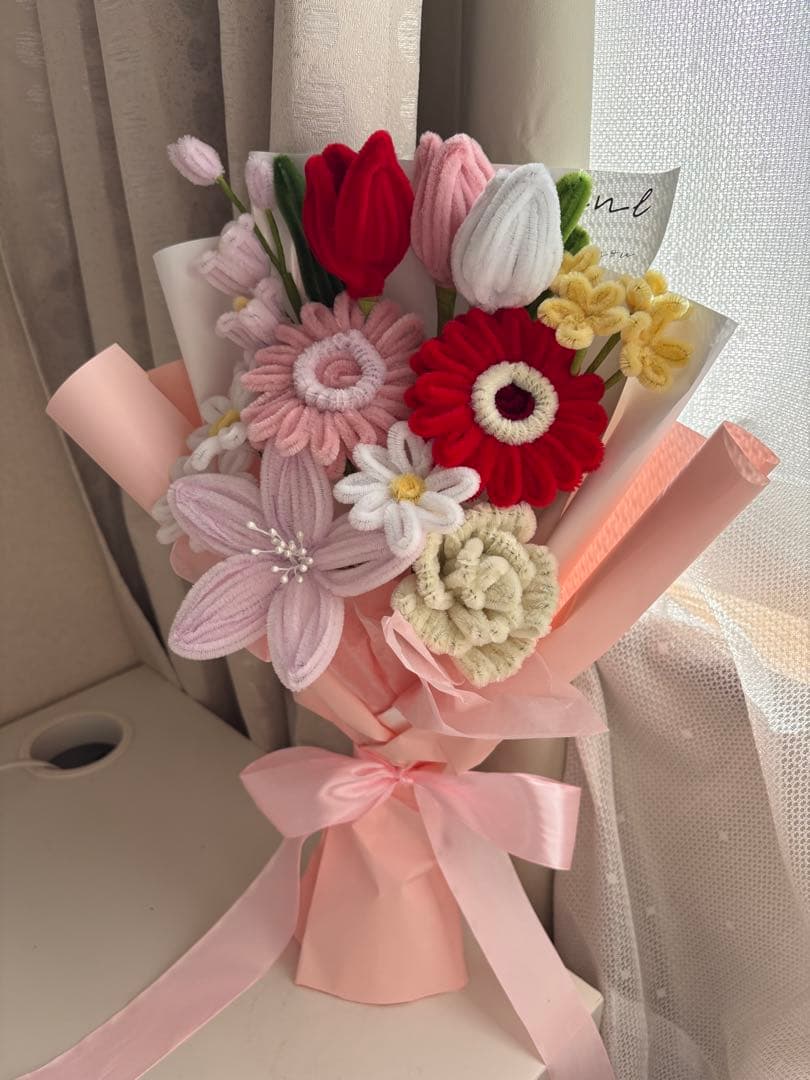 ともこページ ピンクの花束 3点