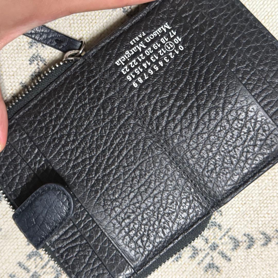カ*ん様 Maison Margiela ブラックレザー二つ折り財布