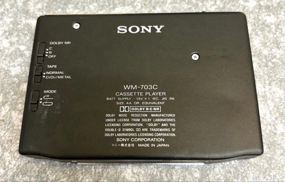 即発送 SONY ソニーウォークマン WM-703C アンティーク カセット 黒