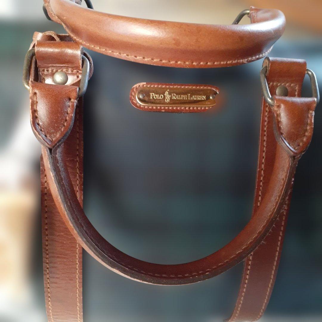 RALPH LAURENボストンバッグ ダークグリーン チェック柄