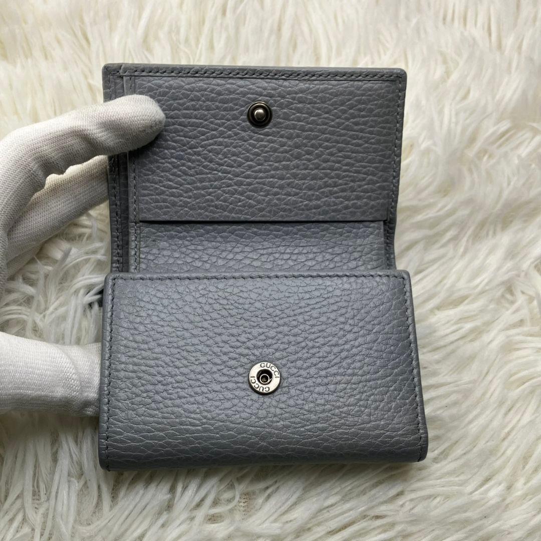 ✨極美品✨GUCCI 三つ折り　財布　プチマーモント　GGエンブレム　グレー