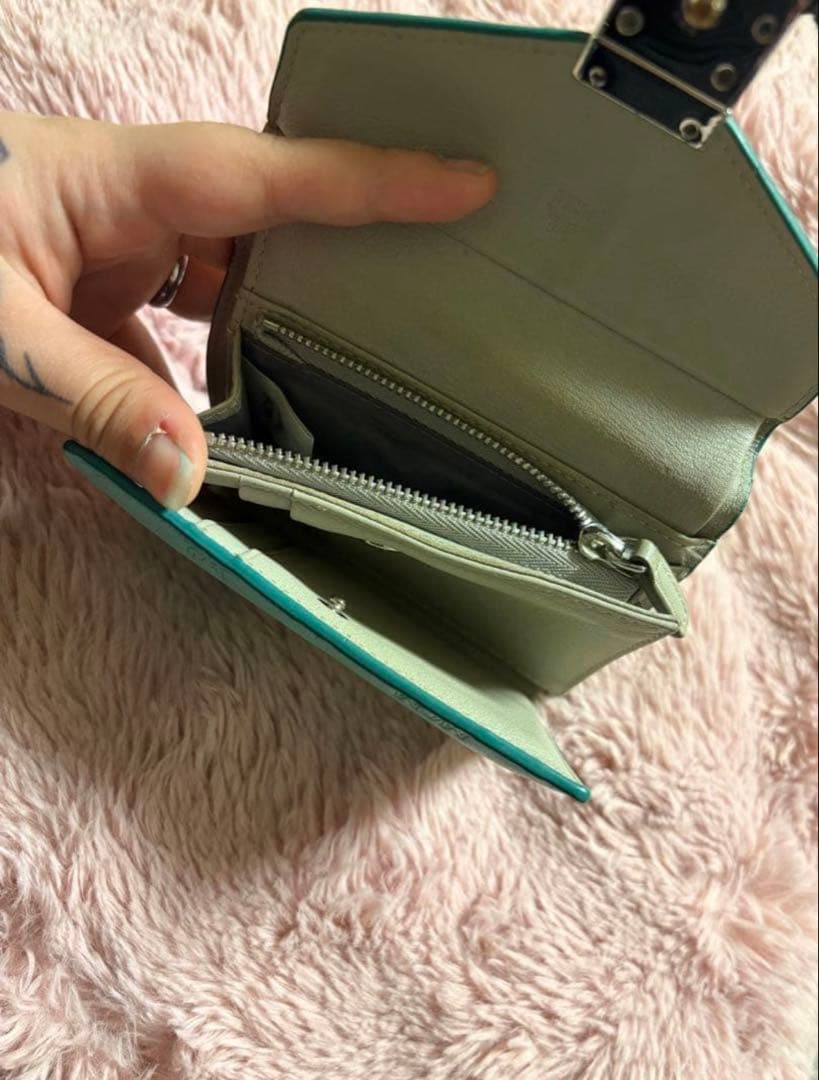 ななごん MCM ミントグリーン 三つ折り財布