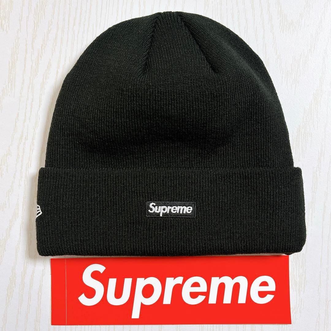 Supreme NEW ERA ニット帽　ビーニー　Sロゴ ブラック　ピンク