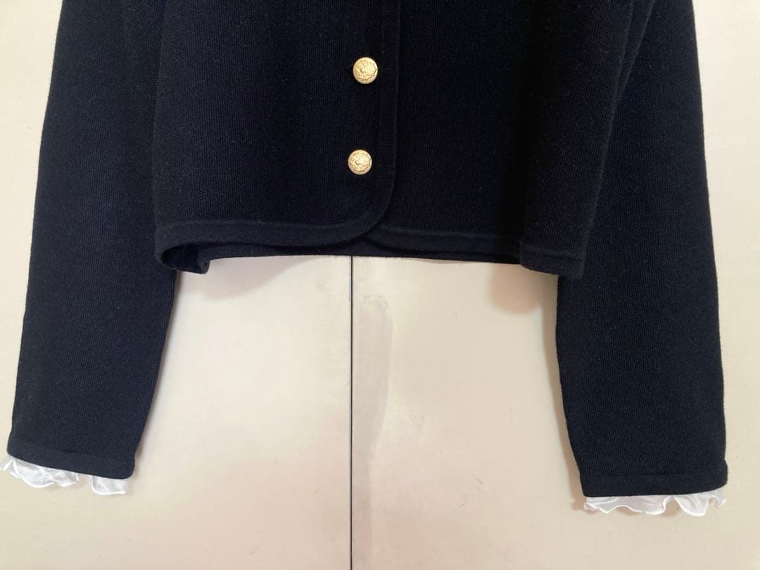 CELFORD セルフォード　フリルデタッチャブルカーディガン　BLK 黒