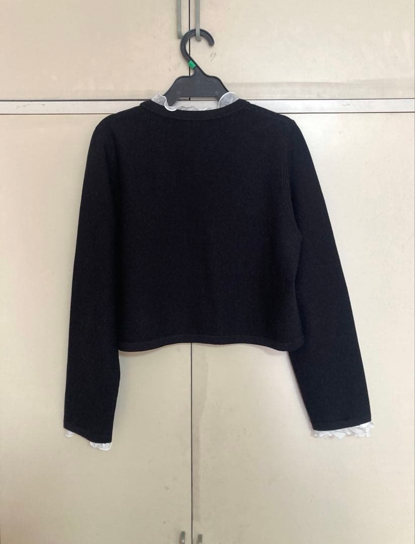 CELFORD セルフォード　フリルデタッチャブルカーディガン　BLK 黒