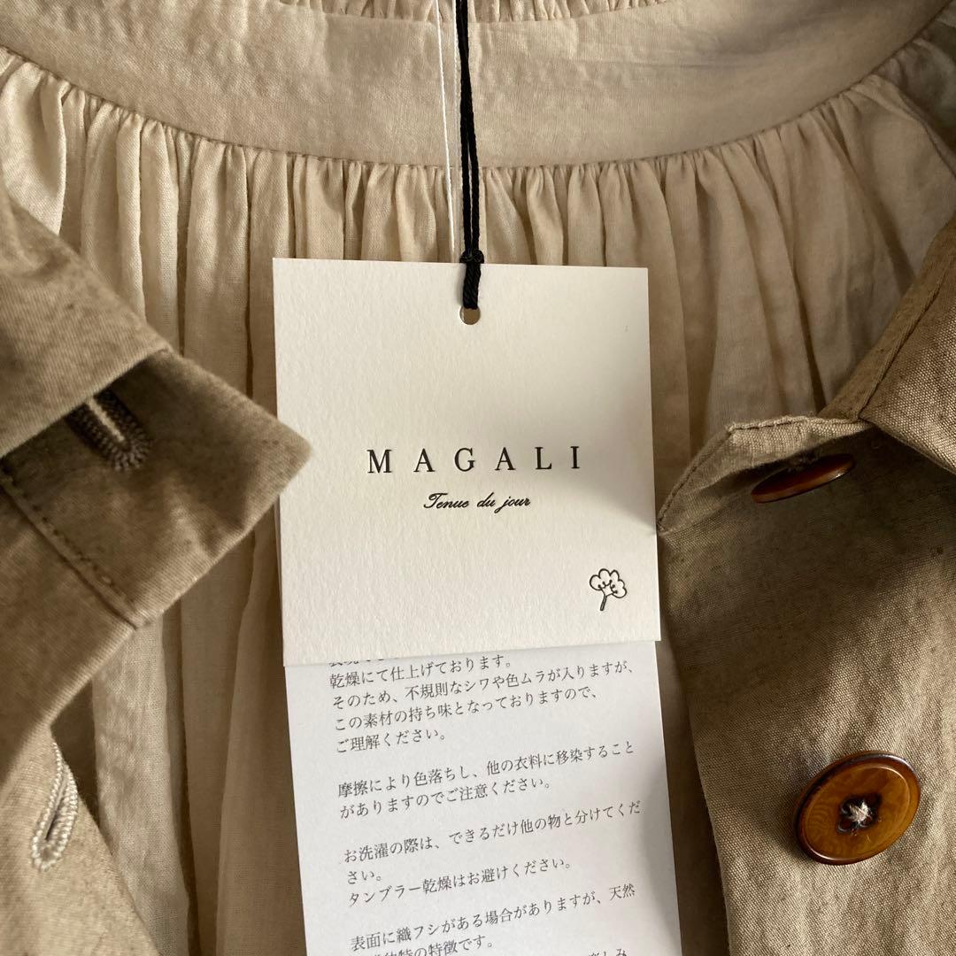 （2点SET）MAGARI コットンリネンウェザートレンチとギャザーブラウス