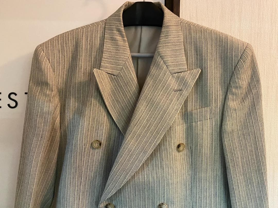 【希少】MEN’S TENORAS ダブルスーツ セットアップ 白×グレー M