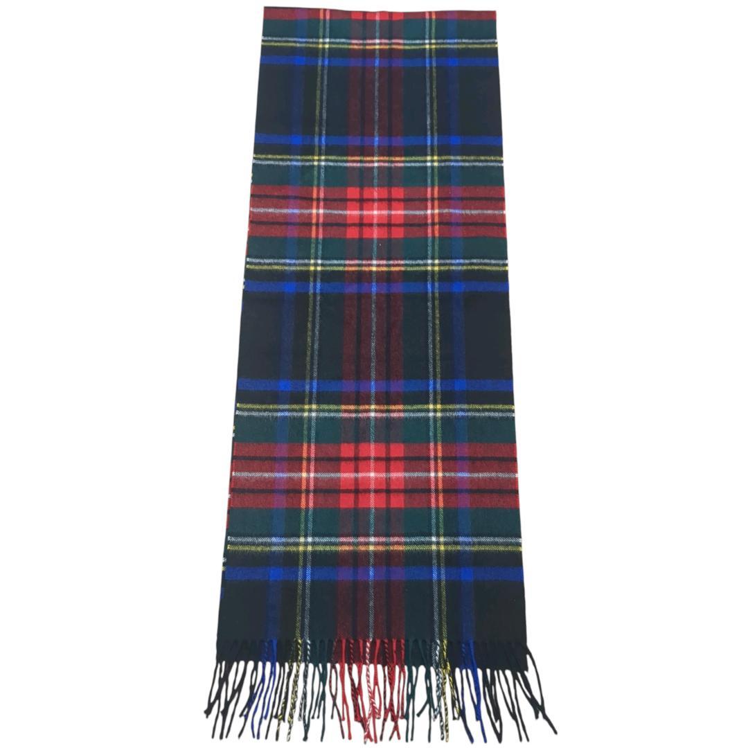 【美品】ジョンストンズ 国内正規品 カシミヤ ブラックスチュアート マフラー