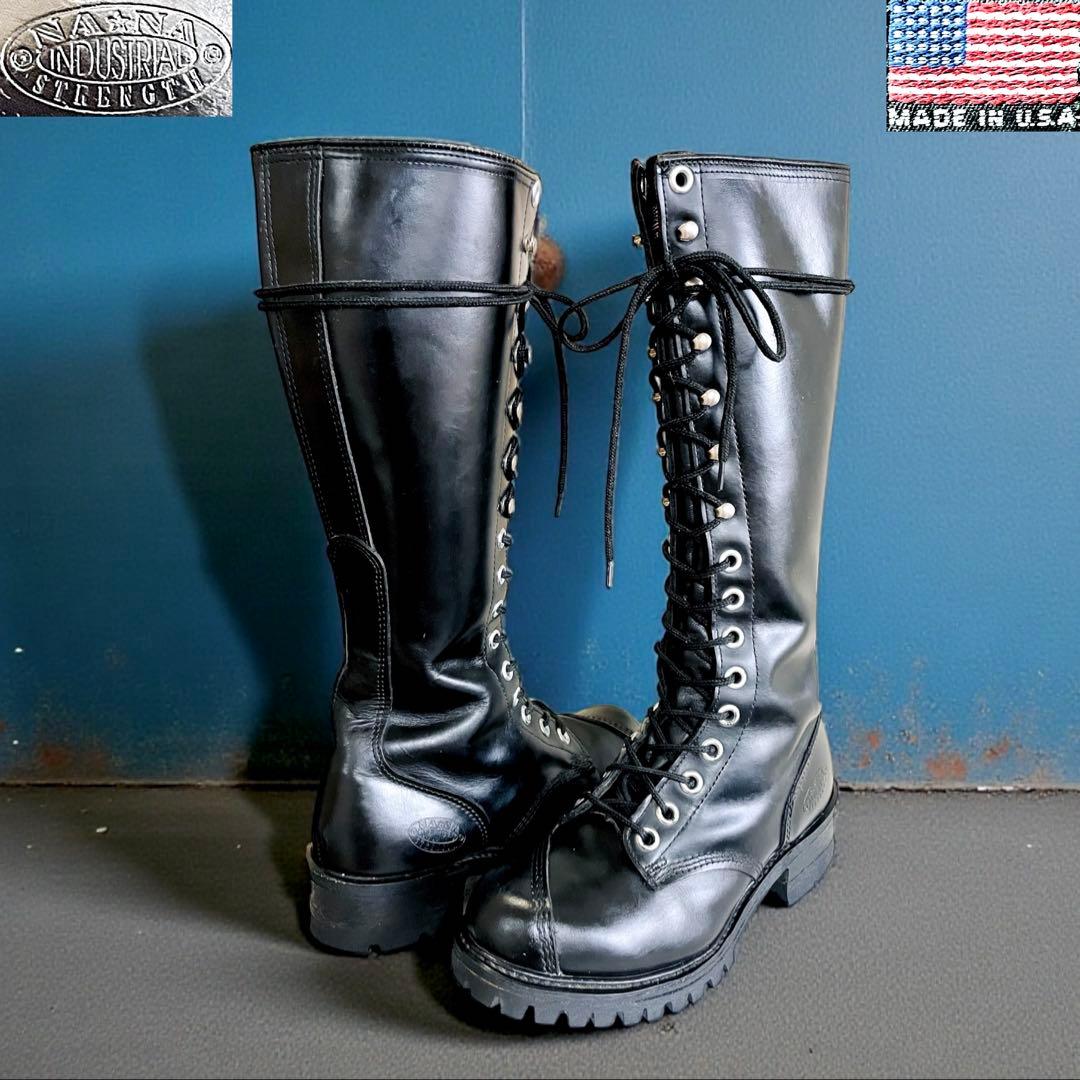 USA製 美品 NANA INDUSTRIAL ラインマンブーツ 黒 6D