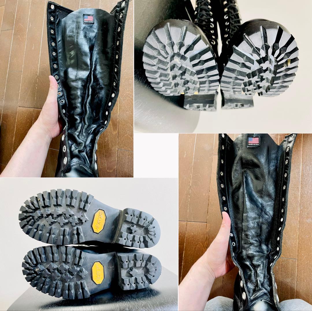 USA製 美品 NANA INDUSTRIAL ラインマンブーツ 黒 6D
