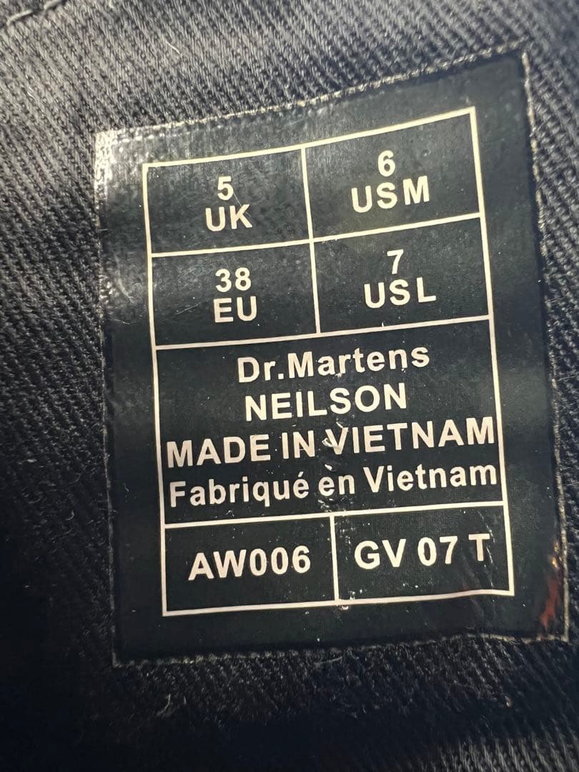 UK5_24cm Dr.Martens NEILSON 12ホールブーツ 黒