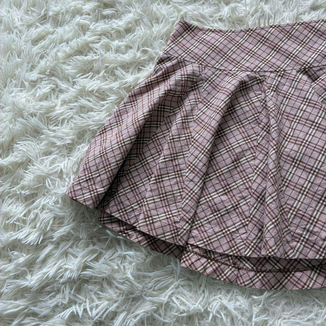 バーバリーブルーレーベル　キュロット　ミニ　Sサイズ　ノバチェック　ピンク