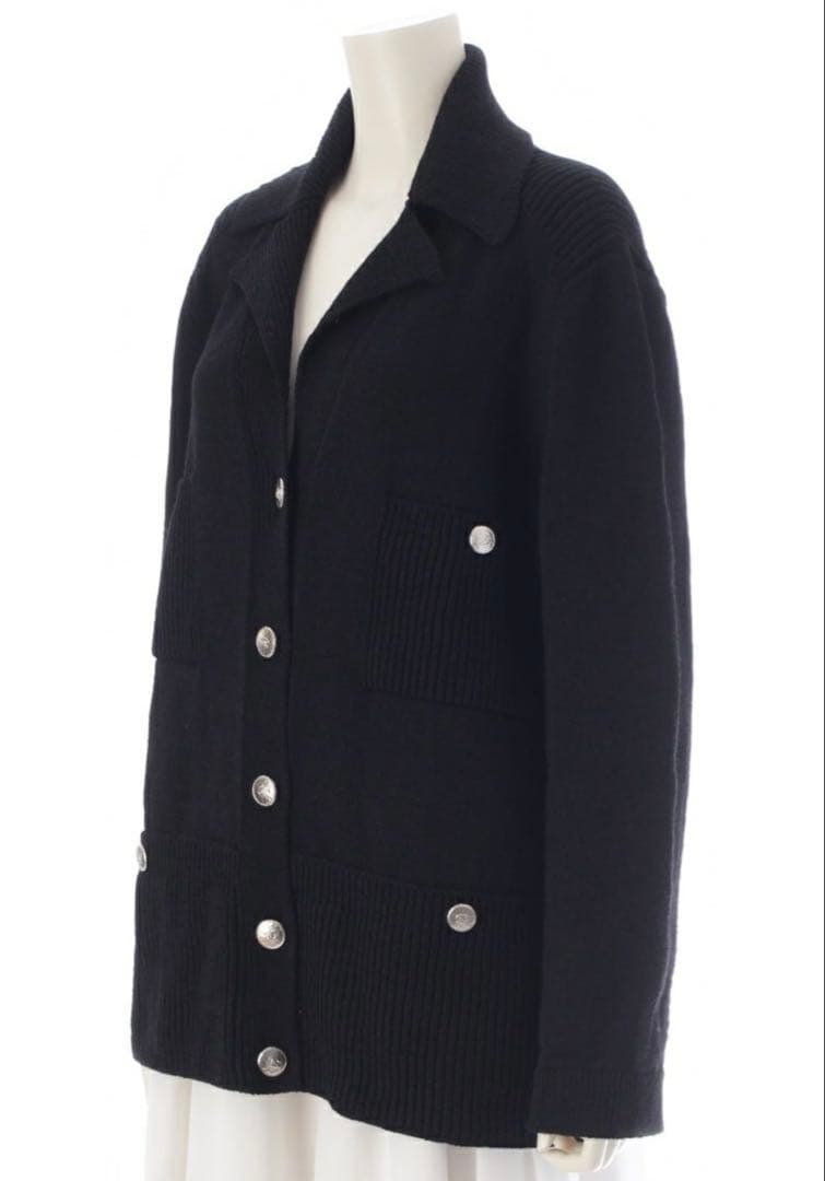 CHANEL シャネル ニットカーディガン ジャケット ネイビー サイズ38
