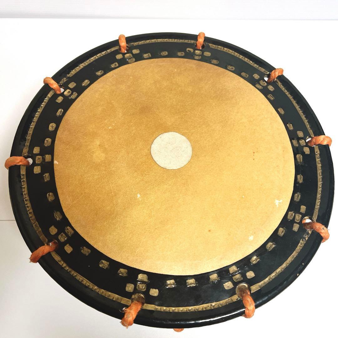 締め太鼓　和太鼓 34.5cm×16cm 蒔絵　打楽器　鼓面良好　金彩