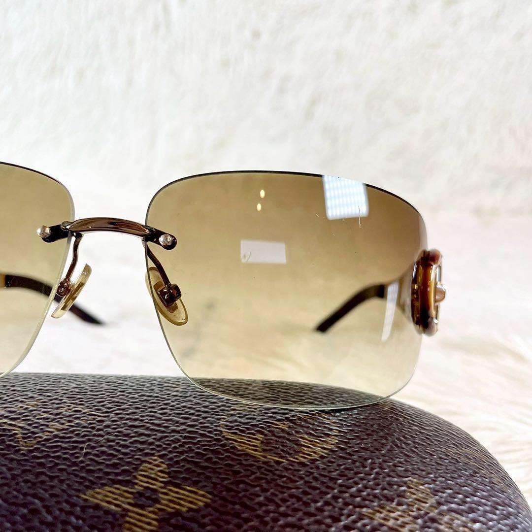 美品　GUCCI　サングラス　GG2801　ホースビット　バンブー　ブラウン