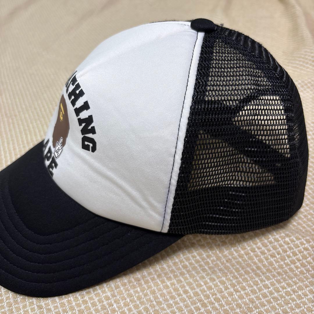 A BATHING APE エイプ メッシュキャップ ホワイト/ブラック