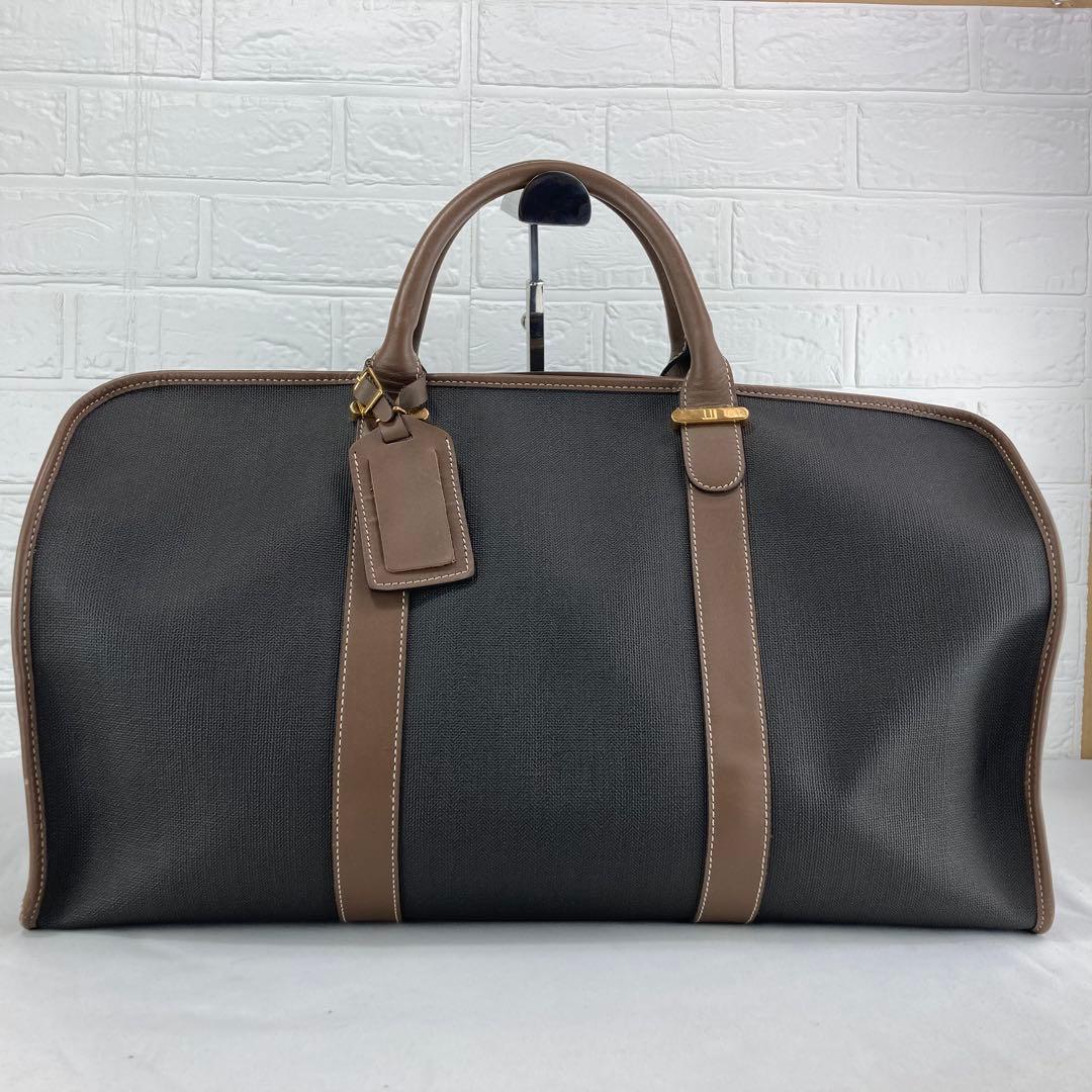 【美品】Dunhill ダンヒル　ボストンバッグ ダークグレー　PVC 大容量