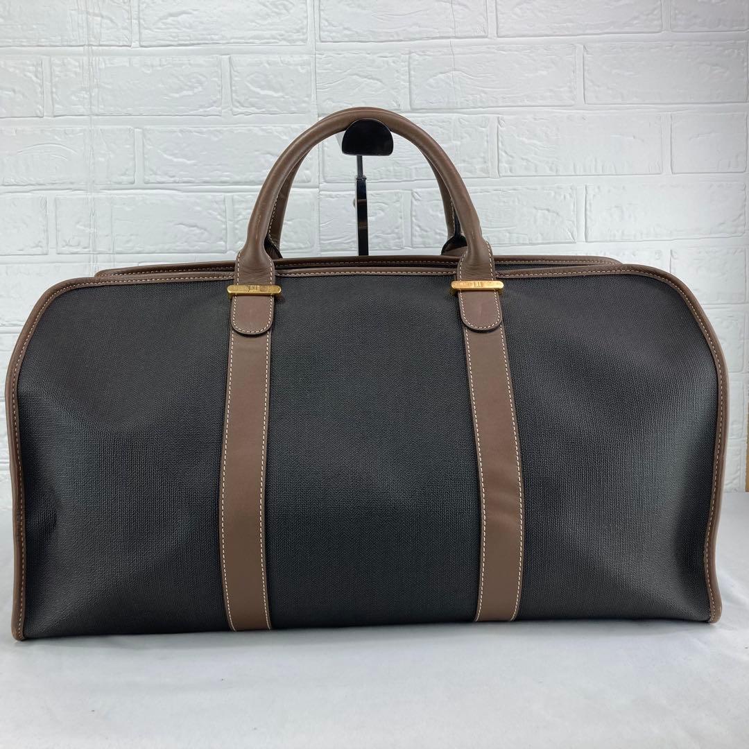 【美品】Dunhill ダンヒル　ボストンバッグ ダークグレー　PVC 大容量