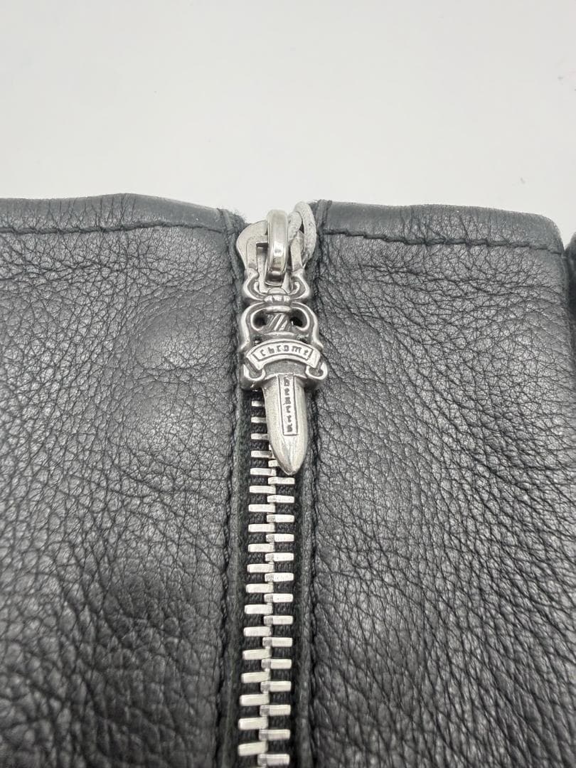 CHROME HEARTS DAGGERZIP レザー 手袋 サイズ8 ブラック